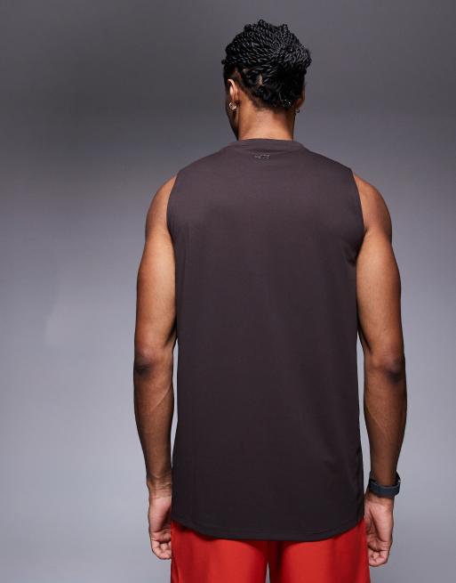 4505 Icon quick dry mesh training tank in coffee  , 2 of 4