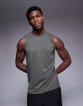 [ASOS] 4505 Icon quick dry mesh training tank in dark green XS Dark Green