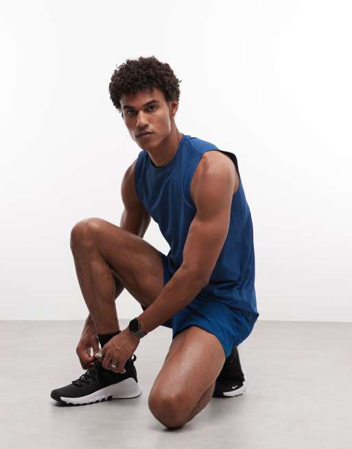 4505 Icon quick dry mesh training tank in deep blue, 2 of 5