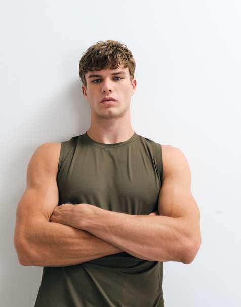 4505 Icon quick dry mesh training tank in khaki - view 1