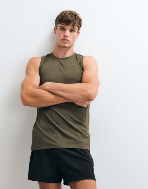 4505 Icon quick dry mesh training tank in khaki, 5 of 5