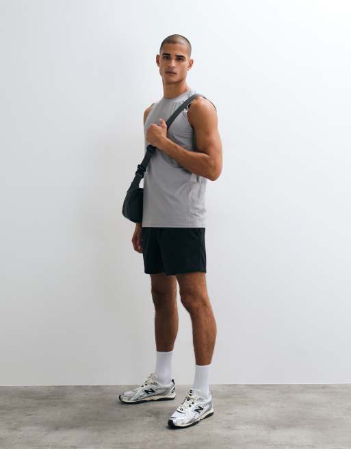 4505 Icon quick dry mesh training tank in light gray, 2 of 5
