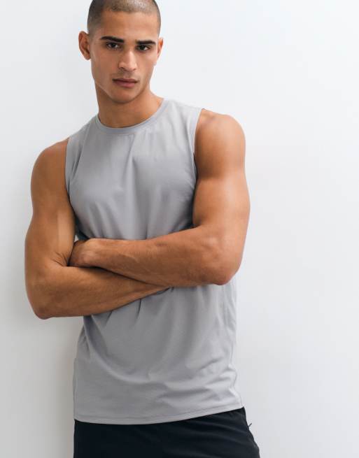 4505 Icon quick dry mesh training tank in light gray, 3 of 5