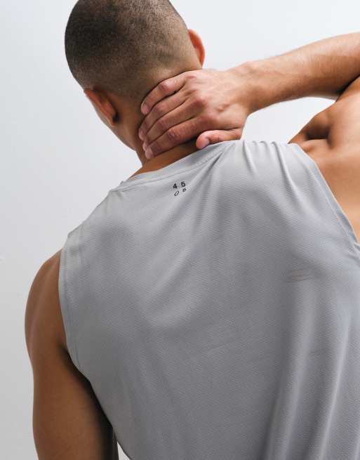 4505 Icon quick dry mesh training tank in light grey, 4 of 5