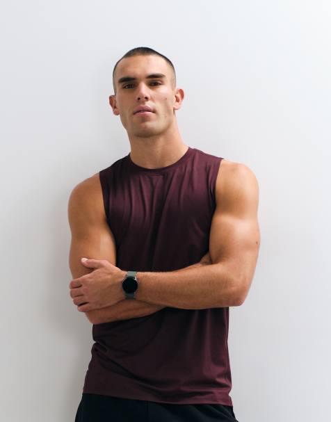 4505 Icon quick dry mesh training tank in maroon - view 1