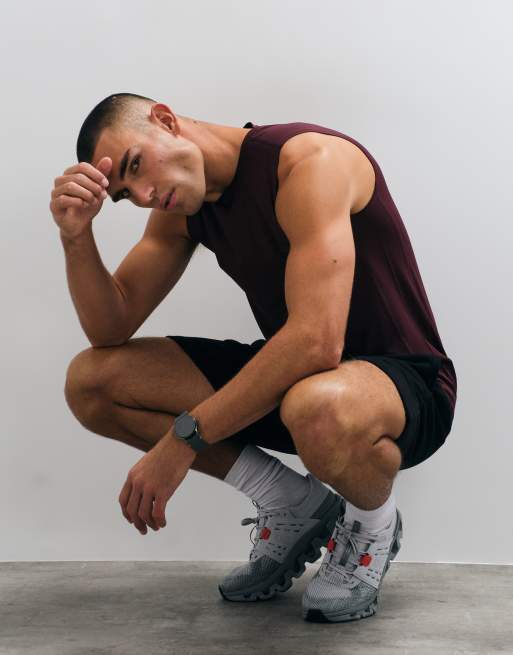 4505 Icon quick dry mesh training tank in maroon, 3 of 5