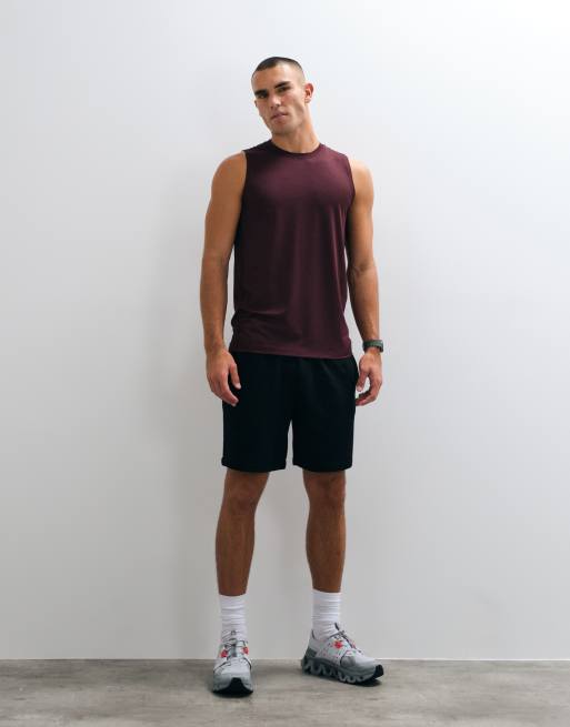 4505 Icon quick dry mesh training tank in maroon, 4 of 5