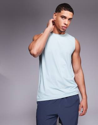 4505 Icon quick dry mesh training tank in pale blue   - view 1