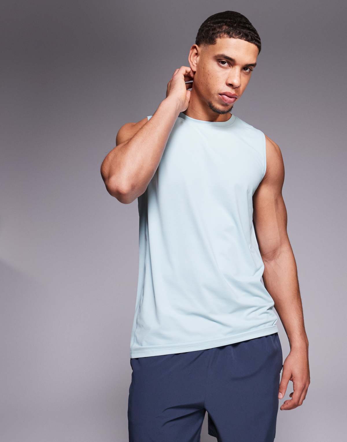4505 Icon quick dry mesh training tank in pale blue