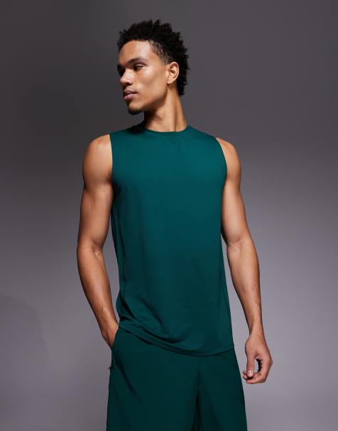 4505 Icon quick dry mesh training tank top in bottle green - view 1