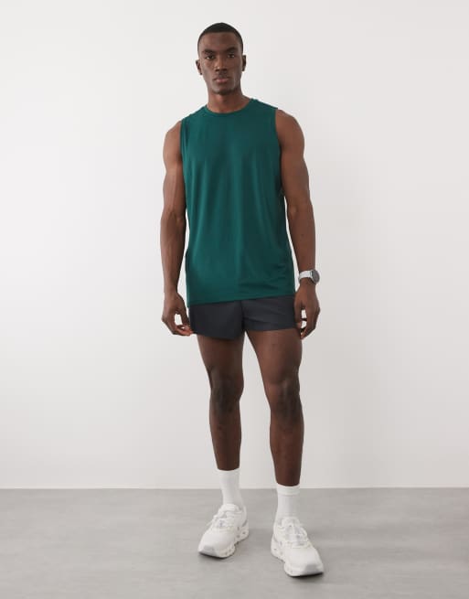 4505 Icon quick dry mesh training tank top in bottle green, 2 of 5