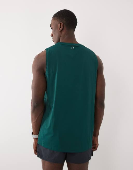 4505 Icon quick dry mesh training tank top in bottle green, 3 of 5