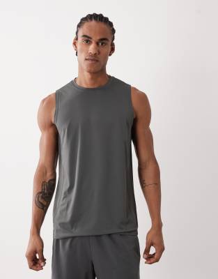 4505 Icon Quick Dry Mesh Training Tank Top In Gray