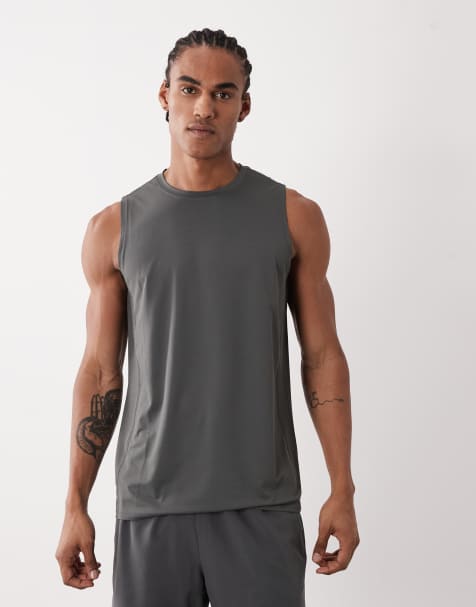 4505 Icon quick dry mesh training tank top in dark gray - view 1