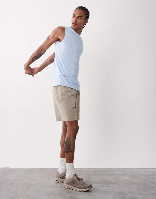 4505 Icon quick-dry mesh training tank top in light blue, 2 of 5