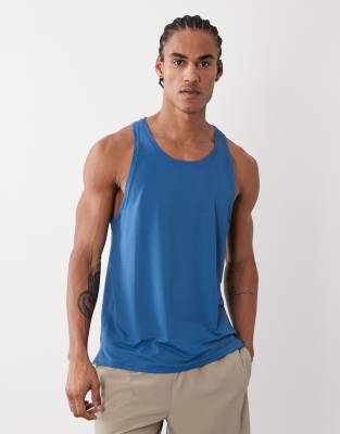 4505 Icon Quick Dry Mesh Training Tank Top With Racer Back In Blue