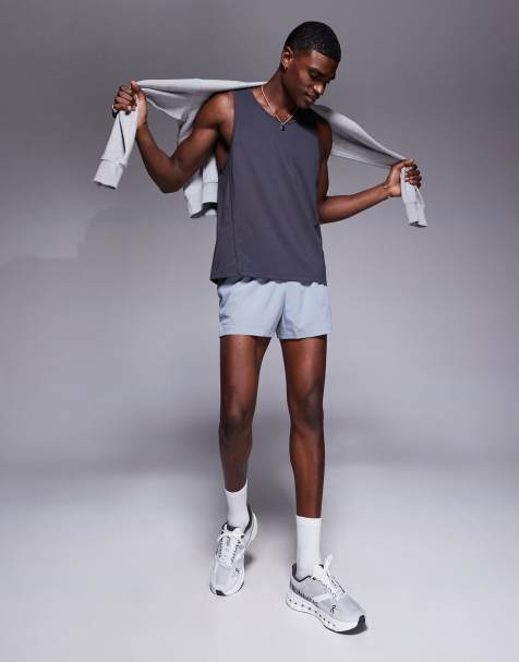 4505 Icon quick dry mesh training tank top with racer back in charcoal - view 1