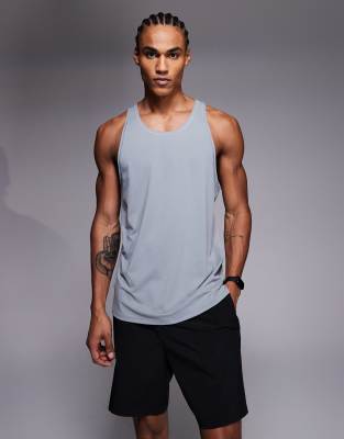 4505 Icon Quick Dry Mesh Training Tank Top With Racer Back In Gray