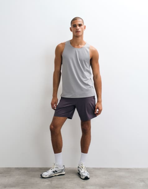4505 Icon quick dry mesh training tank top with racer back in light gray - view 1