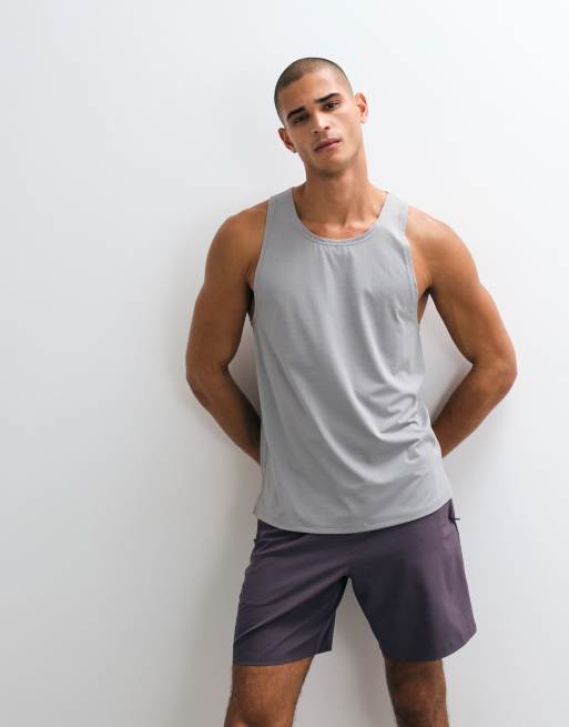 4505 Icon quick dry mesh training tank top with racer back in light gray, 2 of 5