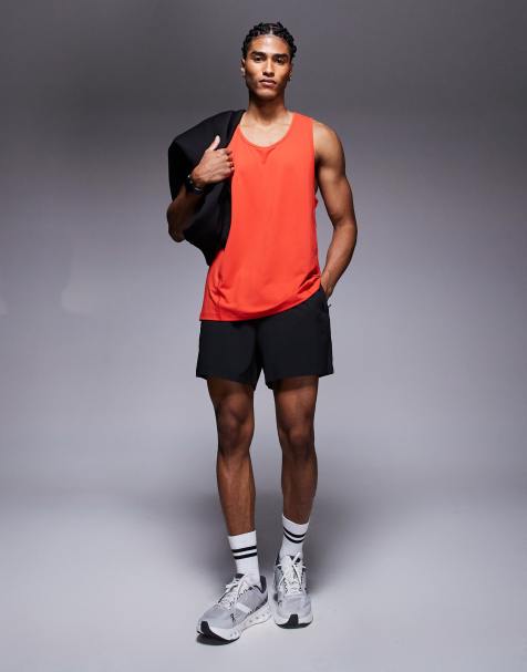 4505 Icon quick dry mesh training tank top with racer back in red - view 1