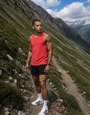 4505 Icon Quick Dry Mesh Training Tank Top With Racer Back In Red