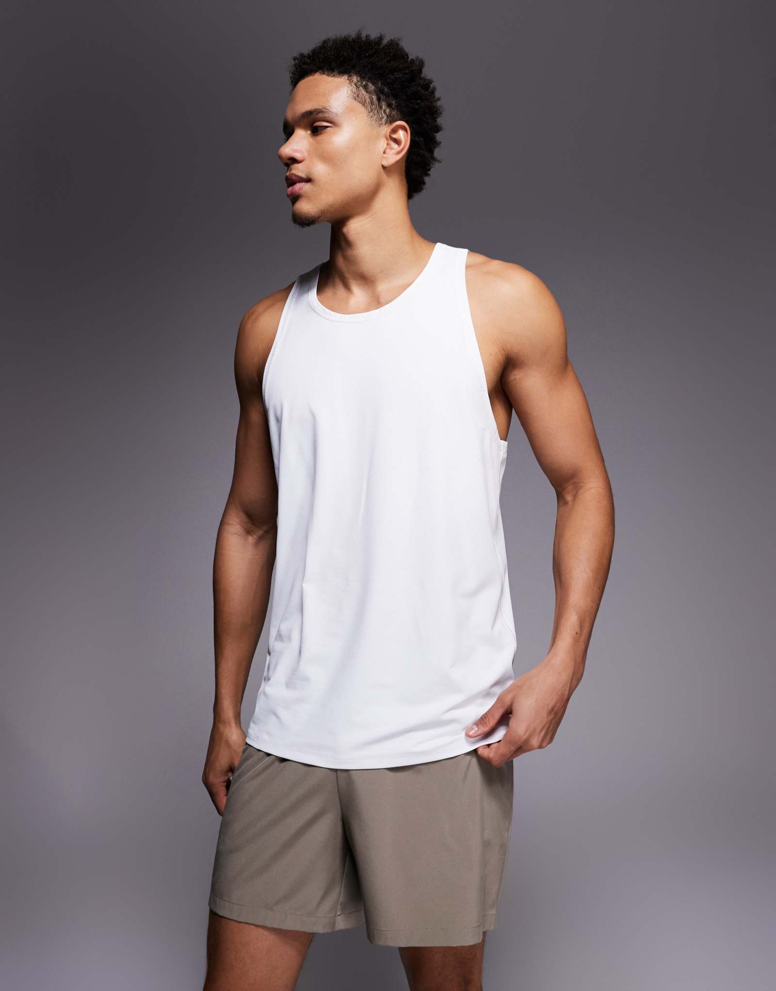 4505 Быстросохнущая сетчатая тренировочная майка Icon с застежкой-молнией белого цвета