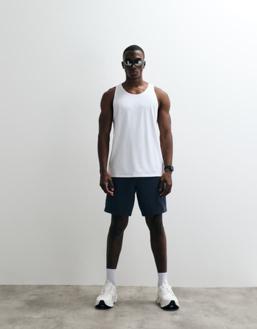 4505 Icon quick dry mesh training tank top with racer back in white, 2 of 5