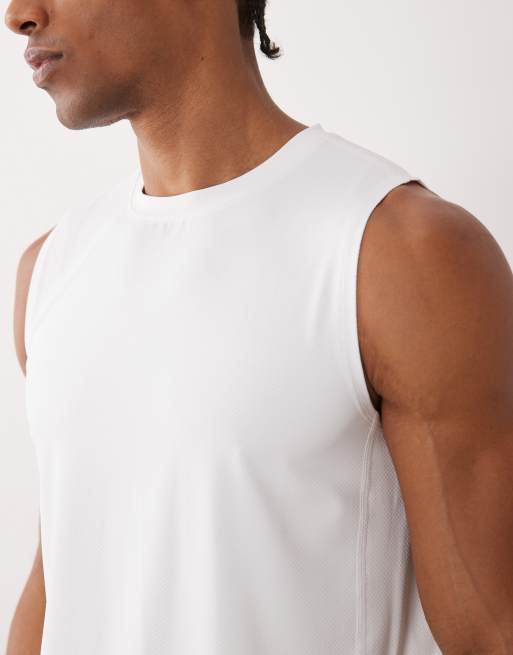 4505 Icon quick dry mesh training tank tops 2 pack in navy and white, 5 of 5