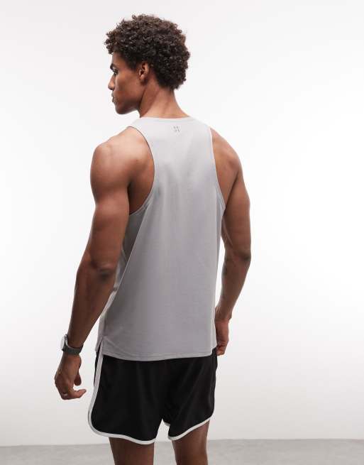 4505 Icon quick dry mesh training vest with racer back in light grey, 4 of 5