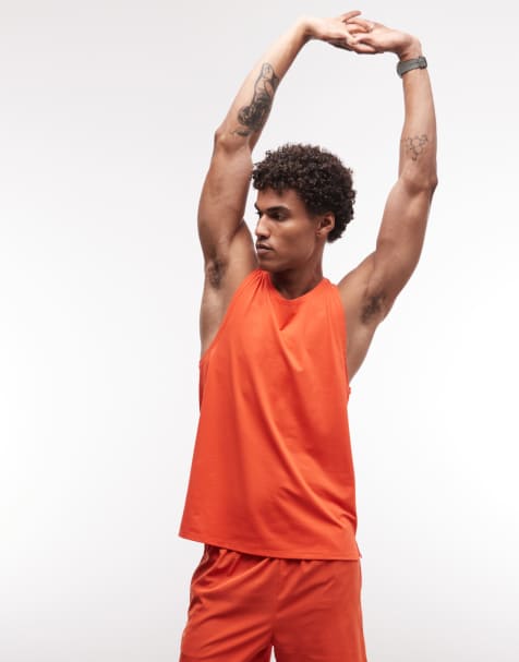 4505 Icon quick dry mesh training vest with racer back in tomato red - view 1
