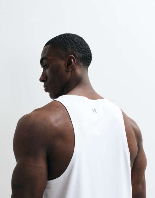 4505 Icon quick dry mesh training vest with racer back in white, 3 of 5