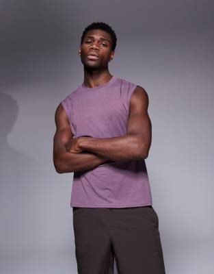 4505 Icon quick dry performance jersey pump training vest in grape-Purple