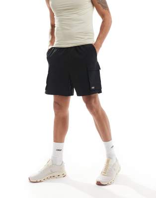 4505 Icon quick dry training shorts with cargo pockets in black