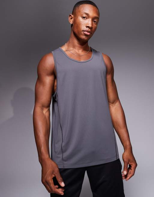 4505 Icon quick dry training singlet with racer back in charcoal 