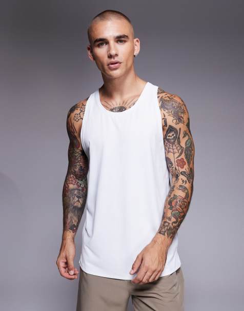 4505 Icon quick dry training singlet with racer back in white - view 1