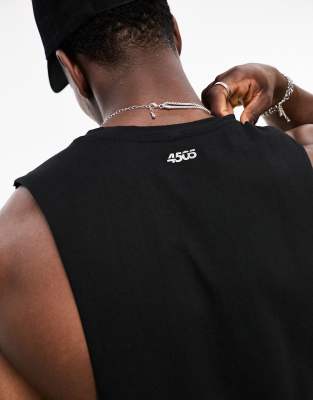 4505 Icon Quick Dry Training Sleeveless Tank Top With Dropped Armholes In Black