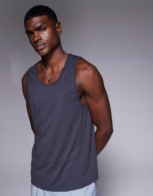 4505 Icon Quick Dry Training Tank Top With Racer Back In Gray