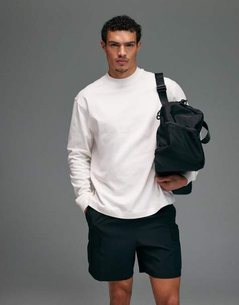 4505 - Icon - Råhvid oversized T-shirt med lange ærmer i kraftig hurtigtørrende bomuld - view 1