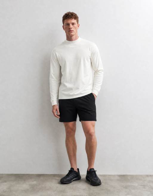 4505 - Icon - Råhvid oversized T-shirt med lange ærmer i kraftig hurtigtørrende bomuld, 7 af 7