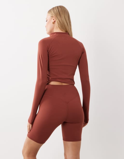 4505 - Icon - Ravfarvede bløde og højtaljede 20 cm's leggingshorts, 4 af 5