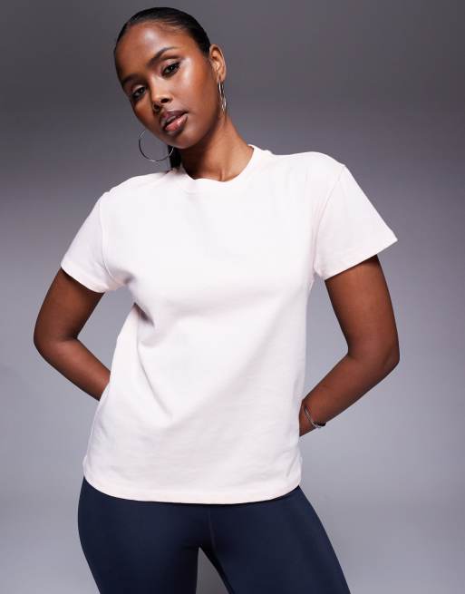 4505 - Icon - Recht T-shirt van katoen met sneldrogend effect in lichtroze 