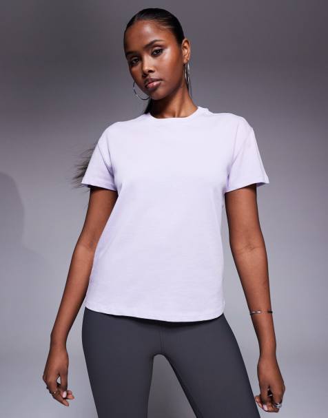 4505 - Icon - Recht T-shirt van katoen met sneldrogend effect in lila - view 1