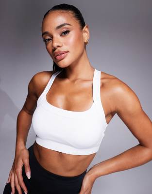 4505 - Icon - Reggiseno sportivo a supporto medio bianco con spalline regolabili e scollo squadrato - view 1