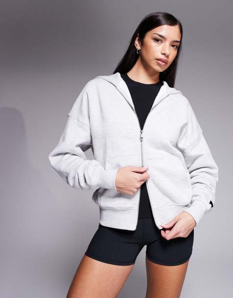 4505 - Icon Rest Day - Felpa con cappuccio oversize in cotone pesante 440 g/m² grigio chiaro mélange - view 1