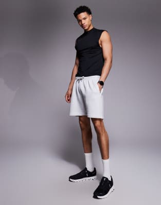 4505 Icon Rest Day heavyweight 420gsm cotton 7 inch sweat short in grey marl