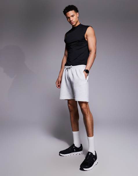 4505 Icon Rest Day heavyweight 420gsm cotton 7 inch sweat short in grey marl