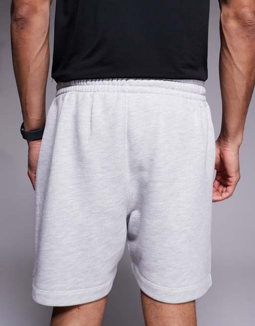 4505 Icon Rest Day heavyweight 420gsm cotton 7 inch sweat short in grey marl, 5 of 5