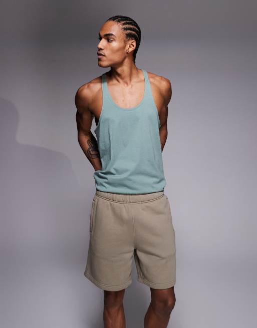 4505 Icon Rest Day heavyweight 440gsm cotton 7 inch sweat short in washed sandstone, 2 of 5