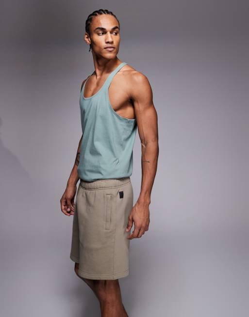 4505 Icon Rest Day heavyweight 440gsm cotton 7 inch sweat short in washed sandstone, 3 of 5